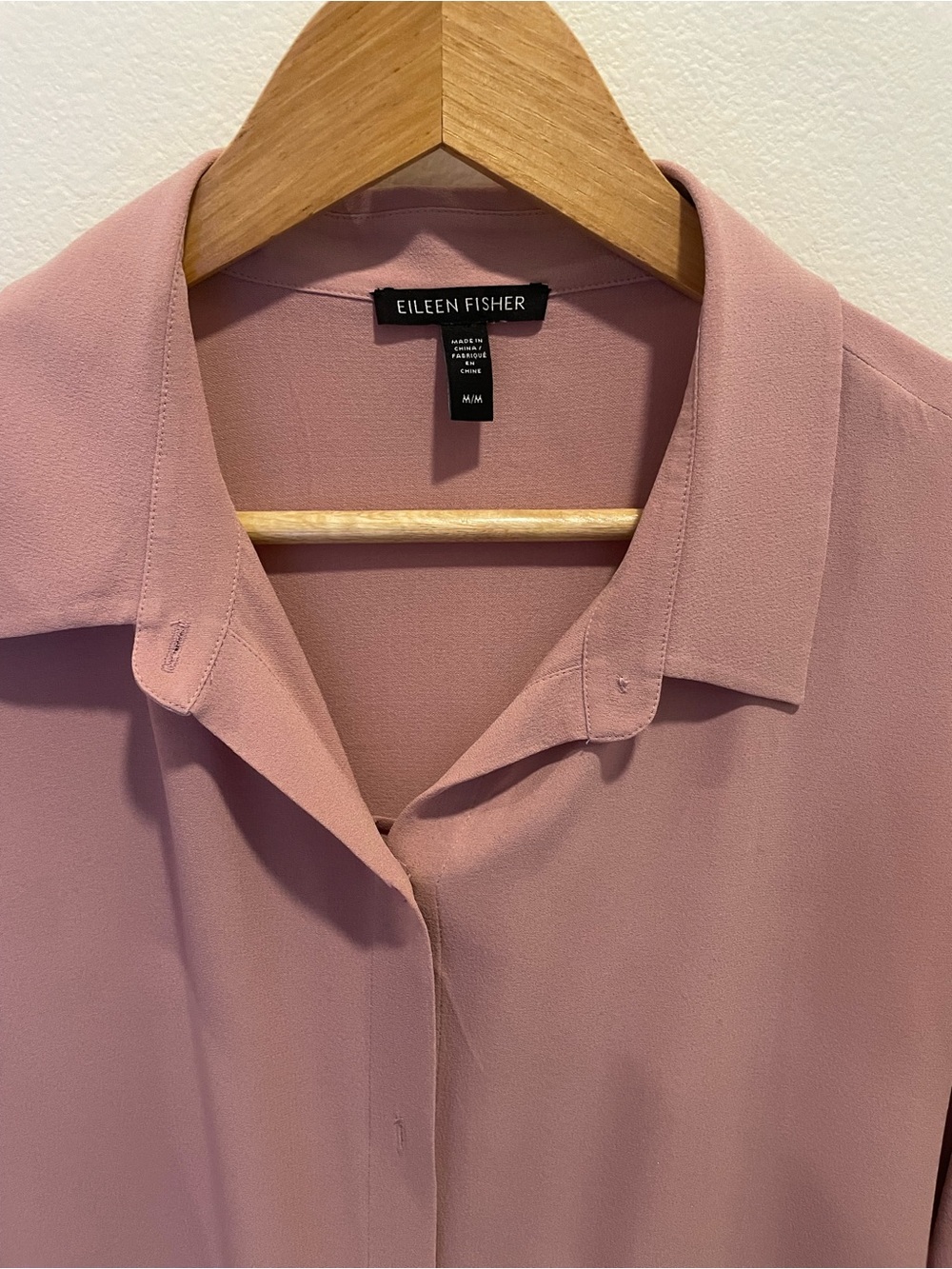 Eileen Fisher Dusty Rose Button-Front Blouse